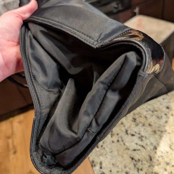 Tory Burch Large Black Ella Tote Bag Patent Logo and Matching Wallet - Picture 7 of 12